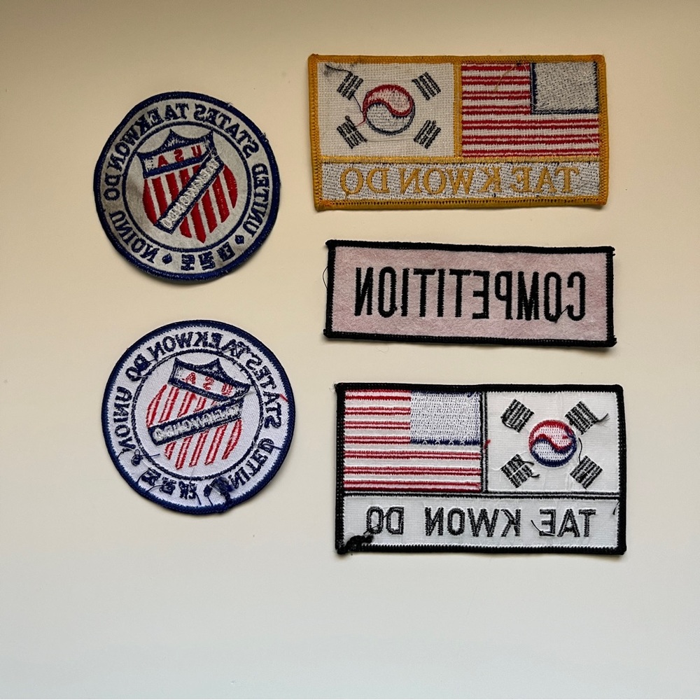 Vintage Taekwondo Badges TKD Martial Arts sporty uniform 90s olympics USA (5ct) - Picture 9 of 15